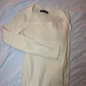 Shein Long Sleeve Sweater Dress Size Small Cream